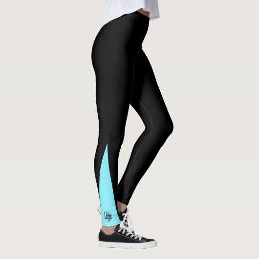 Leggings Custom Company Logo Black & Electric-Blue (Droite)