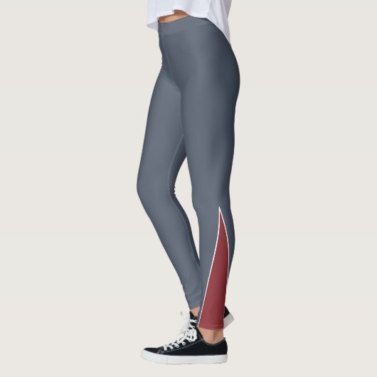 Leggings Custom Company Logo Red Accent Grey  (Gauche)