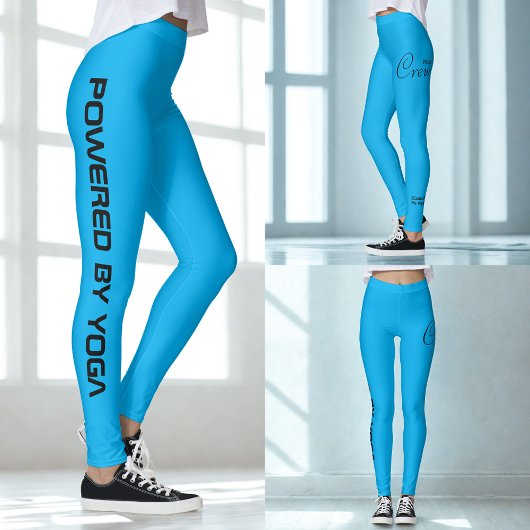 Leggings Custom Print Yoga Crew Azure Blue