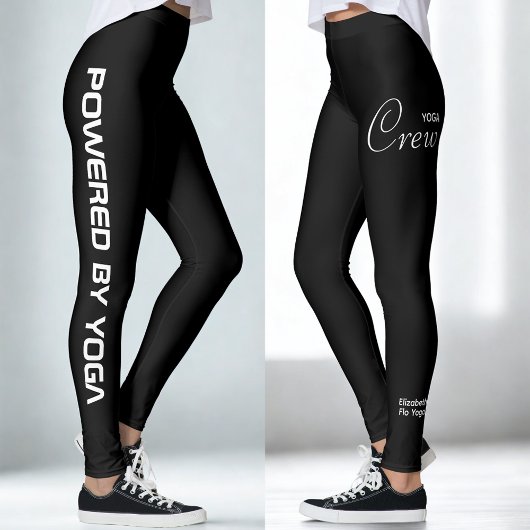 Leggings Custom Print Yoga Crew Black