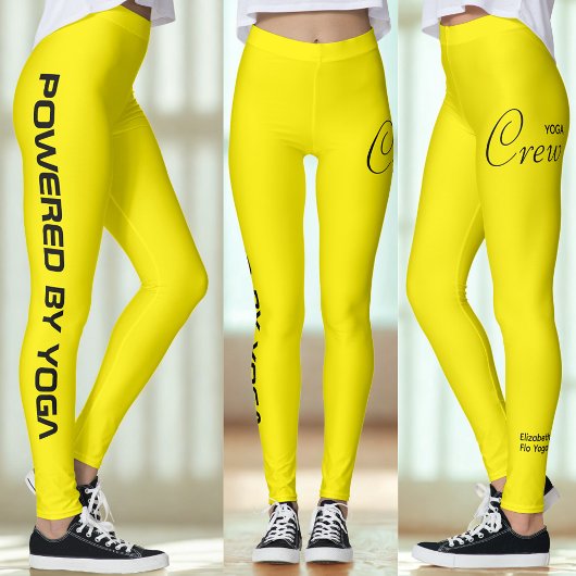 Leggings Custom Print Yoga Crew Bright Yellow