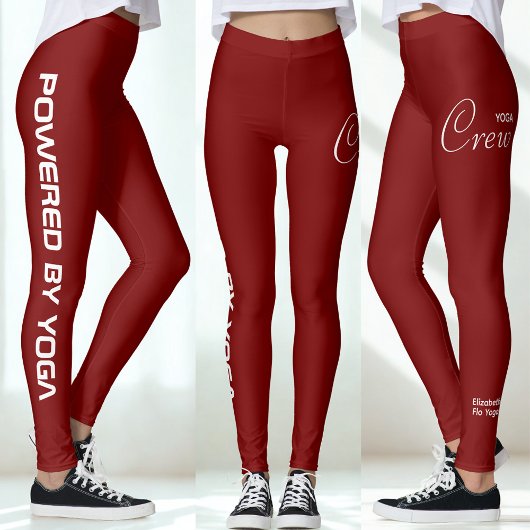 Leggings Custom Print Yoga Crew Deep Red
