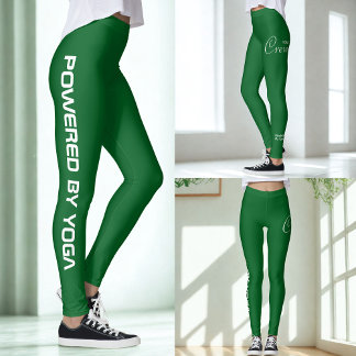 Leggings Custom Print Yoga Crew Forrest Green