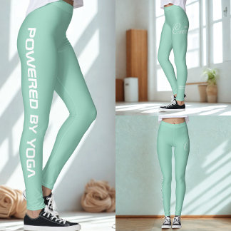 Leggings Custom Print Yoga Crew Light Teal