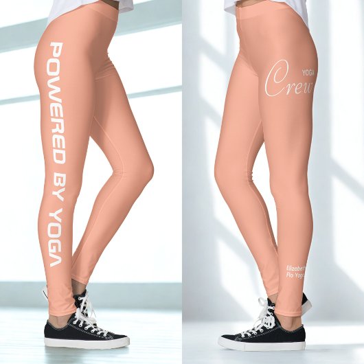 Leggings Custom Print Yoga Crew Peach