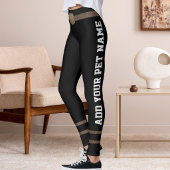 Leggings Customized Pet Lover Brown Belt Brass Buckle Black