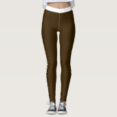 Leggings Customized Pet Lover Dark Brown And White Cat Mom (Devant)