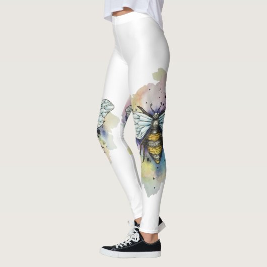 Leggings Cute Bee And Rainbow Wash (Gauche)