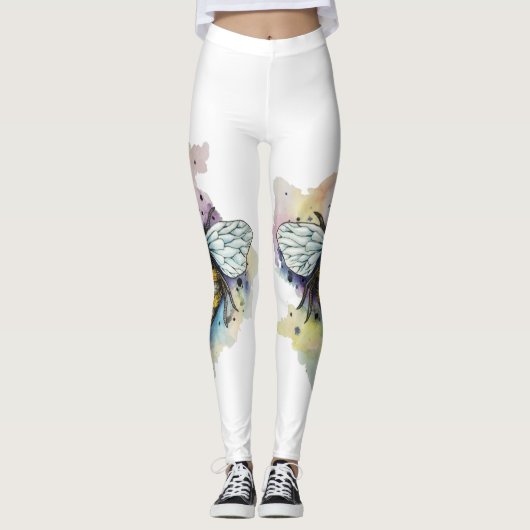 Leggings Cute Bee And Rainbow Wash (Devant)