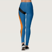 Leggings Cute Bright Orange, Bleu & Légendes Noires Femmes (Dos)