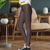 Leggings Cute Brown Yellow Sparkle Glitter Pattern Stripes