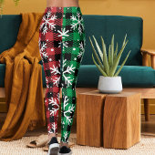 Leggings Cute Buffalo Plaid Pattern Snowflakes Christmas
