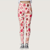 Leggings Cute Candy & Sweets Valentine Seamless Pattern  (Devant)