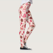 Leggings Cute Candy & Sweets Valentine Seamless Pattern (Droite)