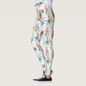 Leggings Cute Chat En Fleurs Motif Jardin (Gauche)