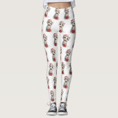 Leggings Cute Christmas Kitten on Gift Box (Devant)