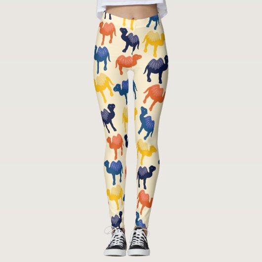 Leggings Cute Colorful Cartoon Camels (Devant)