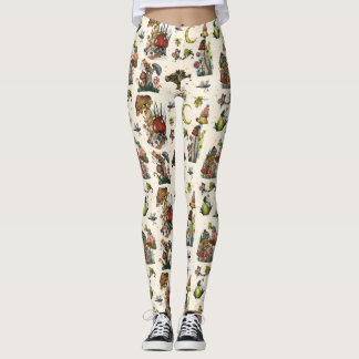 Leggings Cute Cottagecore Joyeux Motif de champignons de No