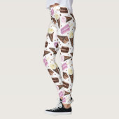 Leggings Cute Crème glacée Traite le Motif (Gauche)