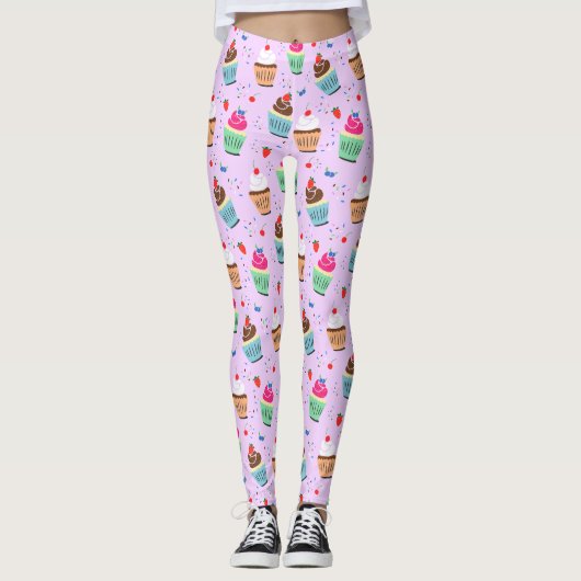 Leggings Cute cupcake motif dessert sucré (Devant)