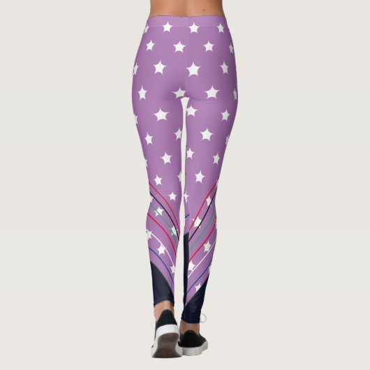 Leggings Cute Custom Purple Super Hero Junet14 juillet (Dos)