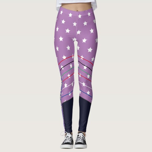 Leggings Cute Custom Purple Super Hero Junet14 juillet (Devant)