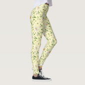 Leggings Cute Daisy et abeilles Aquarelle Motif Floral Jamb (Droite)