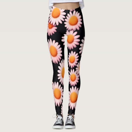 Leggings Cute Daisy Flower Botanique motif école girly (Devant)