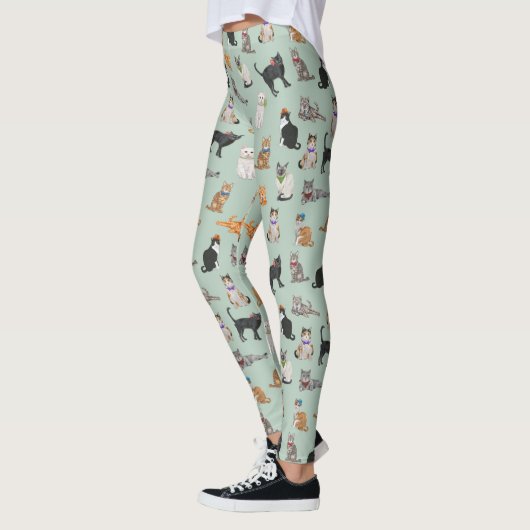 Leggings Cute Dapper Kitties Motif de chat (Gauche)