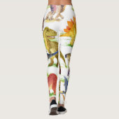 Leggings Cute Dinosaures Aquarelle Art sans fil (Dos)