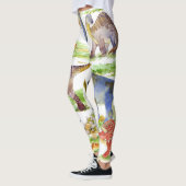 Leggings Cute Dinosaures Aquarelle Art sans fil (Gauche)