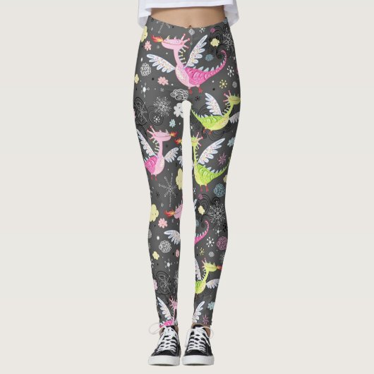 Leggings Cute Dragons Magiques (Devant)