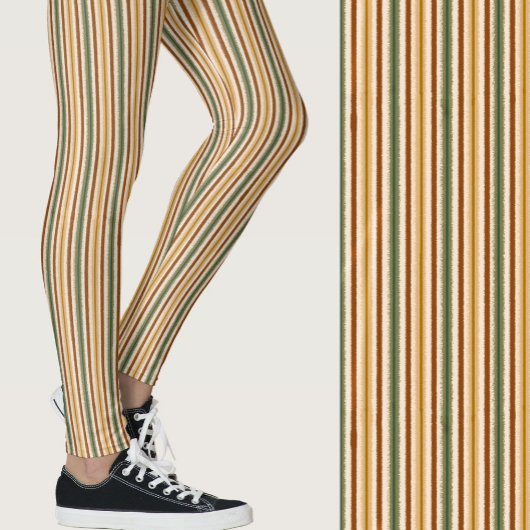 Leggings Cute fall colors fuzzy stripes seasonal patterned