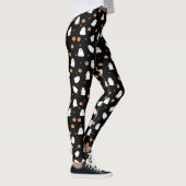 Leggings Cute Fantôme et Citrouille Motif d'Halloween noir (Droite)