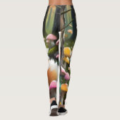 Leggings Cute Fox avec arc vert et rose (Dos)
