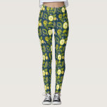 Leggings Cute Fraîche Citron Citrus Doodle Jaune Bleu<br><div class="desc">Cuisine fraîche d'été citron citron doodart. Ce design vous fera et votre maison unique et belle</div>