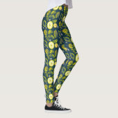 Leggings Cute Fraîche Citron Citrus Doodle Jaune Bleu (Droite)