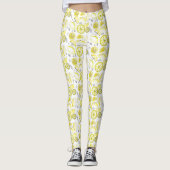Leggings Cute Fraîche Citrus Citron D'Été Doodle Jaune (Devant)