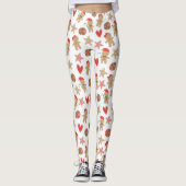 Leggings Cute Gingerbread Homme Coeurs de biscuits Étoiles  (Devant)