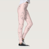 Leggings Cute Girl Black Kitty Chat visage rose Motif (Droite)