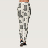 Leggings Cute Gothic Pets Pattern – Ghost animal  (Dos)