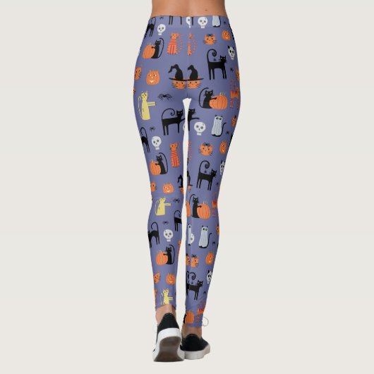 Leggings Cute Halloween Chat Éffrayant (Dos)