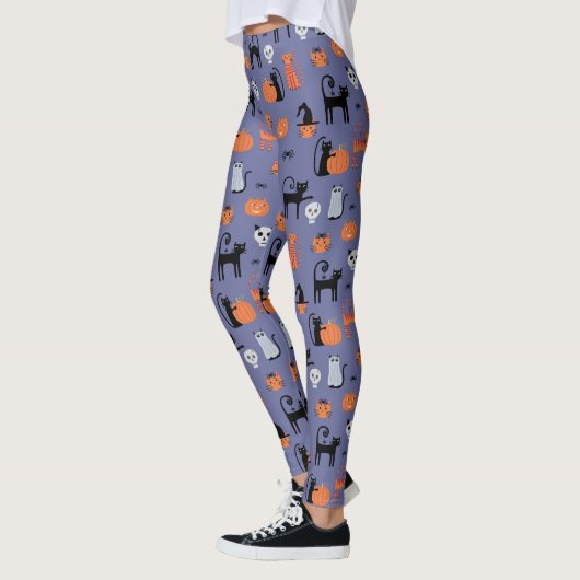 Leggings Cute Halloween Chat Éffrayant (Gauche)