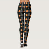 Leggings Cute Halloween Chat et Citrouille Motif (Dos)