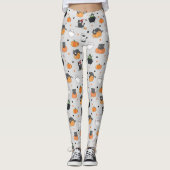 Leggings Cute Halloween Chats et Fantômes Motif (Devant)