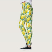 Leggings Cute Hip Tropical Summer Lemons Fruit Motif (Gauche)