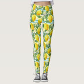 Leggings Cute Hip Tropical Summer Lemons Fruit Motif (Devant)