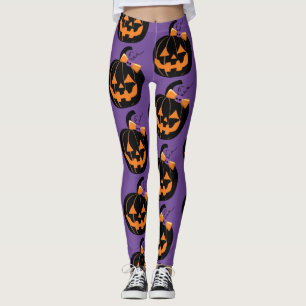 Leggings Cute Jack O'Lantern Purple Tout-Sur-Impression Leg
