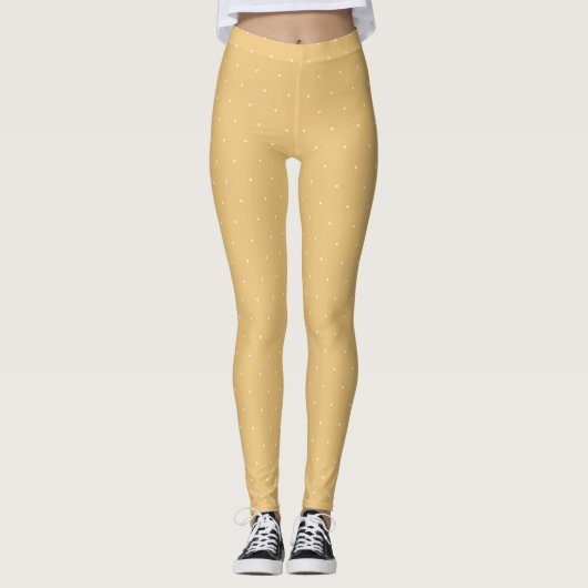 Leggings Cute Jaune et Blanc Petits Pottes Pottes (Devant)