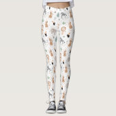 Leggings Cute Jungle Rainforest Animaux Motif (Devant)